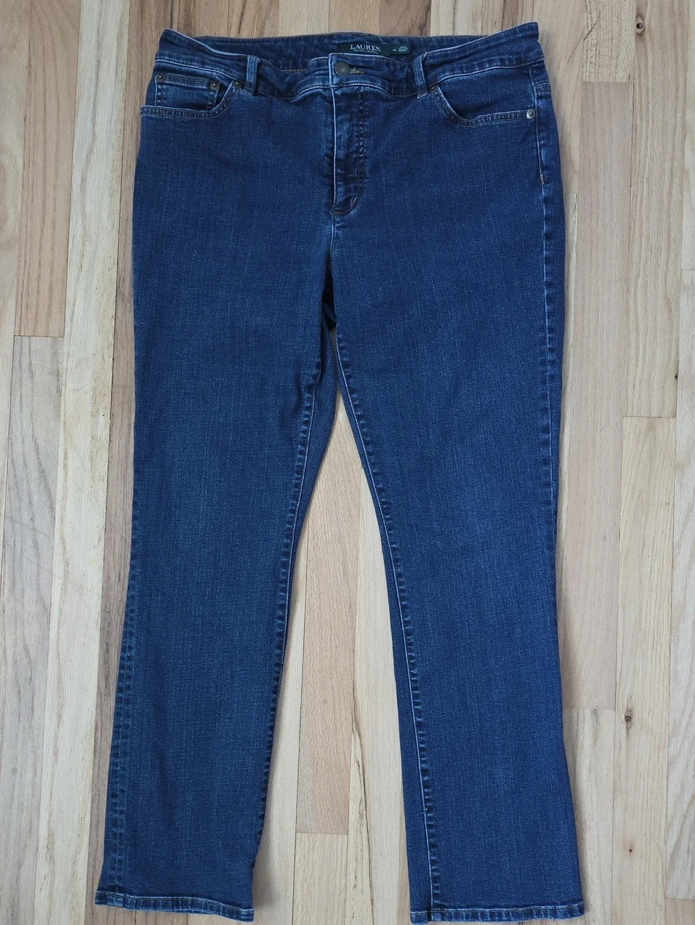 Lauren Ralph Lauren Women's Navy Straight-Leg Jeans